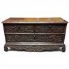 Image 1 : Antique Indonesian Madurese Javanese Hand Carved Wood Chest of Drawers - 16" x 40" wide x 21" tall