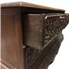 Image 4 : Antique Indonesian Madurese Javanese Hand Carved Wood Chest of Drawers - 16" x 40" wide x 21" tall
