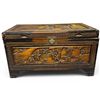 Image 1 : Antique Chinese Wood Trunk with Brass Fittings - 21" x 40" x 22" tall - Hinges need repair