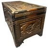Image 7 : Antique Chinese Wood Trunk with Brass Fittings - 21" x 40" x 22" tall - Hinges need repair