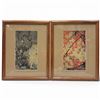 Image 1 : 2 Ito Jakuchu Framed Art Prints "Small Birds on Maple and Birds on Plum" - Both are matted in 12.5" 