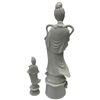 Image 2 : 2 Vintage Blanc de Chine Style Statues of Guanyin, the Goddess of Mercy - Larger is 12" tall x 3" di
