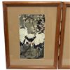 Image 2 : 2 Framed Japanese Art Prints "Plum Blossoms and Cranes" by Ito Jakuchu & "Plum Branch" by Hoichi Sak