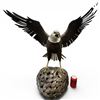 Image 5 : Large Bald Eagle Sculpture Signed Juan J. Celis M.  Wing-to-Wing Span Measures 34-Inch