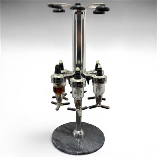 Godinger 6 Bottle Revolving Liquor Dispenser Chrome Finish Weighted Base
