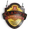 Image 1 : Clancy's Amber All Wood Carved Double Sided Hanging Bar Sign