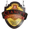 Image 2 : Clancy's Amber All Wood Carved Double Sided Hanging Bar Sign