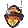 Image 3 : Clancy's Amber All Wood Carved Double Sided Hanging Bar Sign