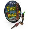 Image 1 : Tiki Bar Sign, Nelson Brewing "Old Brewery Ale" Beer Tap & Carved Tiki Horn & Stir Sticks
