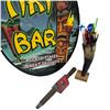 Image 2 : Tiki Bar Sign, Nelson Brewing "Old Brewery Ale" Beer Tap & Carved Tiki Horn & Stir Sticks