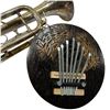 Image 2 : Vintage Y-Fort Trumpet 20.5" Length and 7-Key Coconut Shell Kalimba