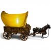 Image 1 : Vintage Inmate Folk Art Covered Wagon Lamp, Crafted from Wood and Muslin