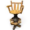 Image 1 : Rustic Wagon Wheel Bar Spinning Bar Stools with Adjustable Height #1