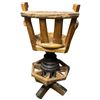 Image 3 : Rustic Wagon Wheel Bar Spinning Bar Stools with Adjustable Height #1