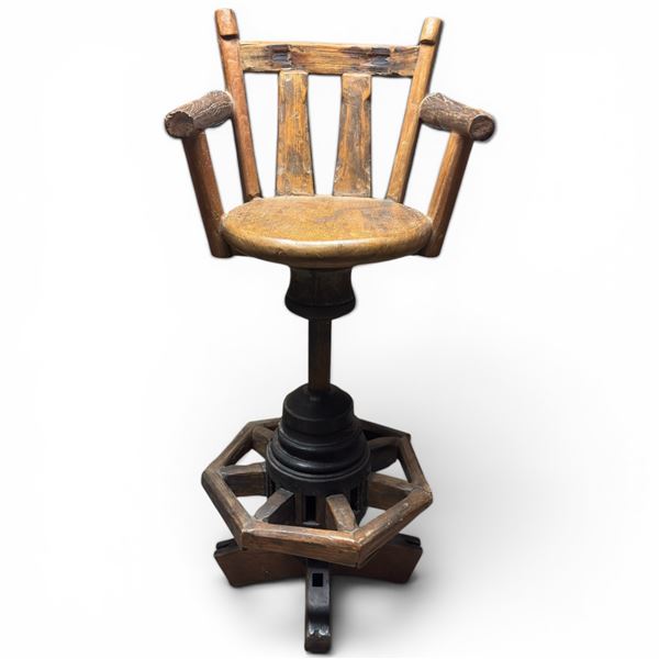 Rustic Wagon Wheel Bar Spinning Bar Stools with Adjustable Height #2