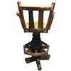 Image 3 : Rustic Wagon Wheel Bar Spinning Bar Stools with Adjustable Height #3