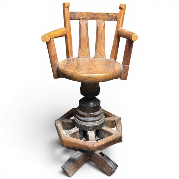 Rustic Wagon Wheel Bar Spinning Bar Stools with Adjustable Height #4