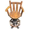 Image 2 : Rustic Wagon Wheel Bar Spinning Bar Stools with Adjustable Height #4