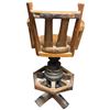 Image 3 : Rustic Wagon Wheel Bar Spinning Bar Stools with Adjustable Height #4