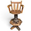 Image 1 : Rustic Wagon Wheel Bar Spinning Bar Stools with Adjustable Height #5