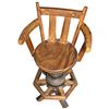 Image 2 : Rustic Wagon Wheel Bar Spinning Bar Stools with Adjustable Height #5