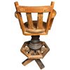 Image 3 : Rustic Wagon Wheel Bar Spinning Bar Stools with Adjustable Height #5