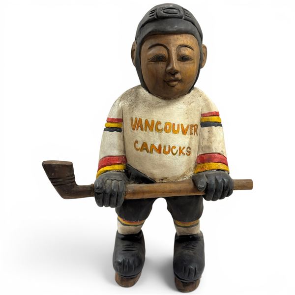 Folk Art Style Carved Vancouver Canucks Player 17" Tall #1