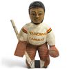 Image 1 : Folk Art Style Carved Vancouver Canucks Goalie 17" Tall