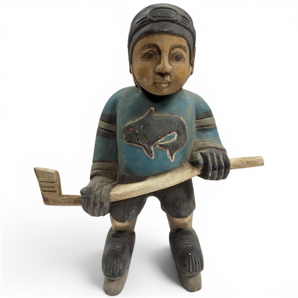 Folk Art Style Carved San Jose Sharks 17" Tall #2