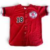 Image 1 : Boston Red Sox Number 18 XL Mesh Baseball Jersey