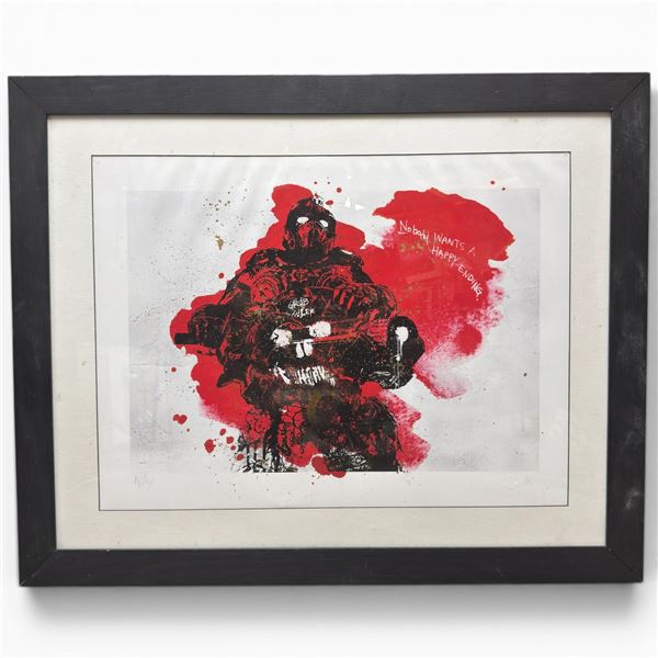 "No One Wants a Happy Ending": Modern Counter Culture Print on Paper by Artist Alex Cherry 21x25.5"