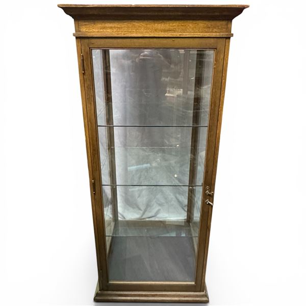 Vintage 4 Sided Glass Display Case with 3 Adjustable Glass Shelves