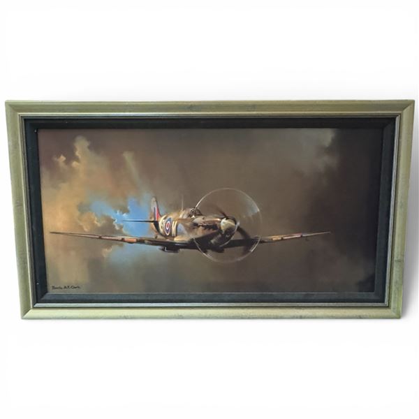 Framed "Spitfire" Print by Barrie A.f. Clark 41x23"