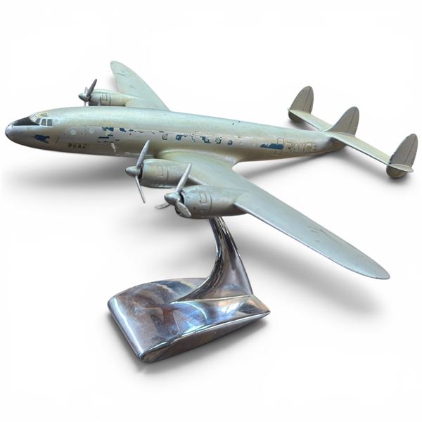 Lockheed Super Constellation Callsign G-ACKE Quality Metal, Wingspan is 23" on Metal Stand