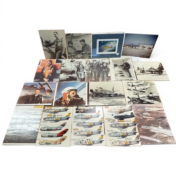 Collection of Avitaion Themed 8x10 Prints Including Harvards Airplane Print Signed