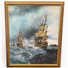 Image 1 : Brig Mercury Attacked by Two Turkish Ships Ivan Aivazovsky Painted Reproduction Gold Frame