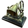 Image 3 : Seaman's Lot: Bronze Ship Bookends, Brass Maritime Bell & Brass and Wood Ships Wheel 18" Diameter