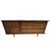 Image 1 : Mid-Century Viscol by Victoriaville Canada Walnut Credenza -  19" deep x 70" long x 31" tall