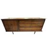 Image 2 : Mid-Century Viscol by Victoriaville Canada Walnut Credenza -  19" deep x 70" long x 31" tall