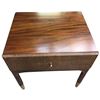 Image 2 : Zane Woven Raffia Nightstand with Brass Cap Feet - 18" x 18" x 22" tall