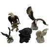Image 2 : Tom Mackie Owl Sculpture and 4 Eagles - Tallest is  9" - Wide variety of materials