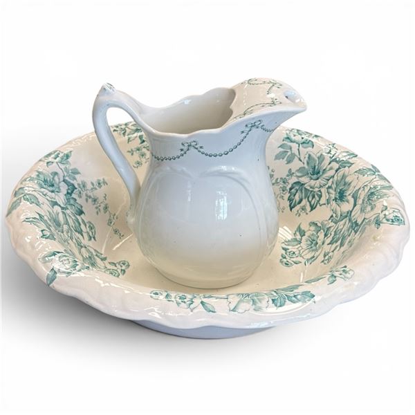 Vintage English Wash Basin & Ewer