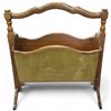 Image 1 : Vintage Maple Magazine Rack with Applied Fabric Front - Generous 9" x 22" x 23" tall at the top of t