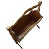 Image 2 : Vintage Maple Magazine Rack with Applied Fabric Front - Generous 9" x 22" x 23" tall at the top of t
