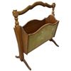Image 3 : Vintage Maple Magazine Rack with Applied Fabric Front - Generous 9" x 22" x 23" tall at the top of t