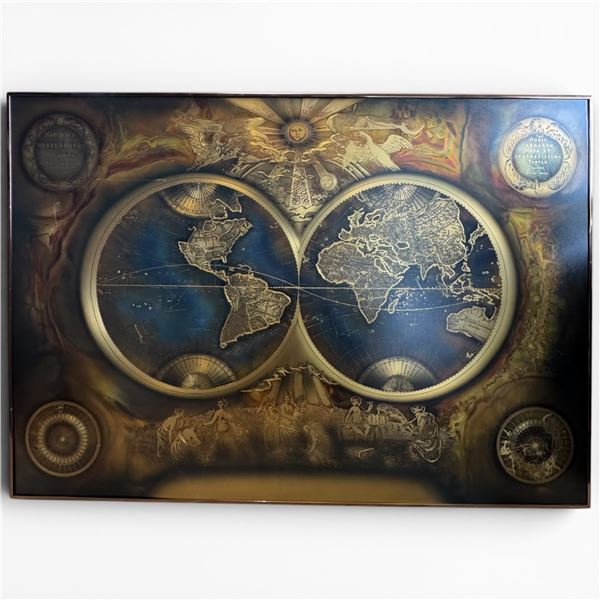 "World Map" by Pieter Goos 45x32" Framed Print