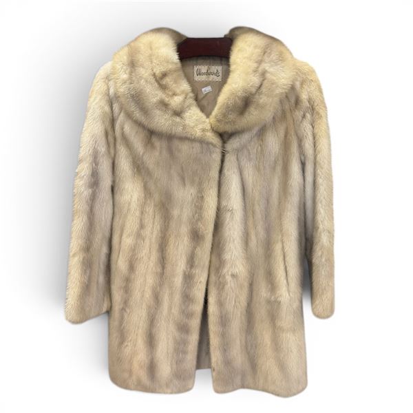 Vintage Woodward's Silver Fur Jacket - 31" long. 19" across the back of the shoulders