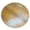 Image 2 : Vintage Oak Pedestal Table with Leaf - 42" diameter without leaf - 32" leaf