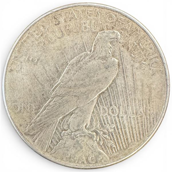 1923 US Peace Silver Dollar Coin - 90% Silver -  Denver Mint - Circulated