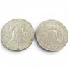 Image 2 : 2 US Silver Half Dollar Coins - 90% Silver - (1957 & 1961) - Circulated